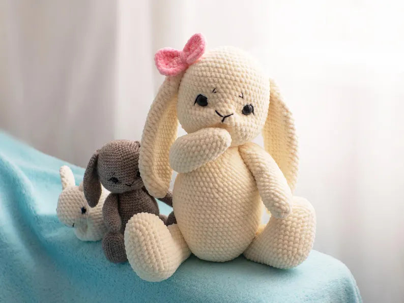 Plush bunny crochet pattern Easter rabbit